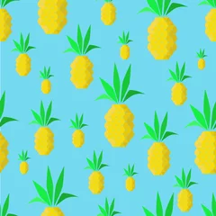 Zelfklevend Fotobehang Abstract pineapple, Seamless pineapple pattern © lenalanette