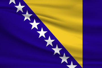 The national flag of Bosnia and Herzegovina