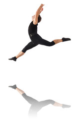 Fototapeta premium Young dancer isolated on the white