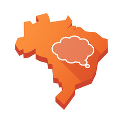 Illustration of an isolated Brazil map with a comic cloud balloo
