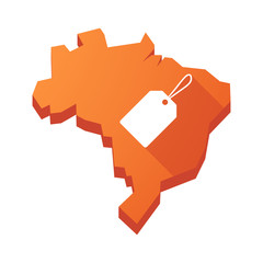 Illustration of an isolated Brazil map with a label