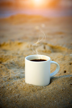 Coffee on the beach.