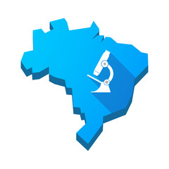 Illustration of an isolated Brazil map with  a microscope icon