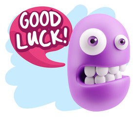 3d Illustration Laughing Character Emoji Expression saying Good