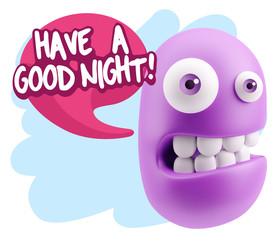 3d Illustration Laughing Character Emoji Expression saying Have