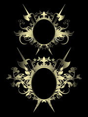 two ornamental shields