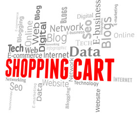 Shopping Cart Represents Wordcloud Web And Ecommerce