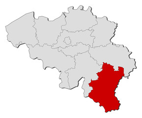 Map - Belgium, Luxembourg