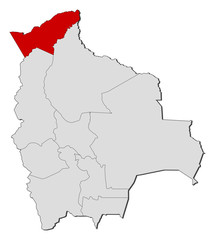 Map - Bolivia, Pando