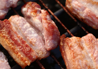 Bacon on grill