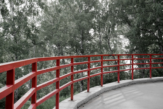 Red Fence On The Park