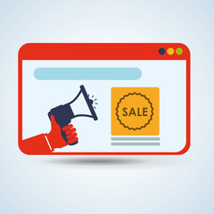 Marketing online design. ecommerce icon. Isolated illustration , vector