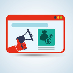 Marketing online design. ecommerce icon. Isolated illustration , vector