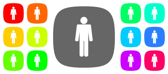 Colorful vector flat male gender icons set
