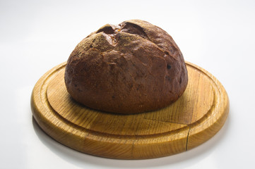 dark bread on wood board