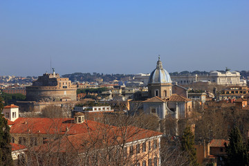 Obraz premium beautiful roman city landscape of rome with historical buildings