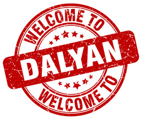 welcome to Dalyan red round vintage stamp