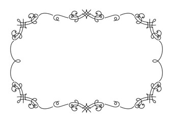 Calligraphic rectangle frame in retro style