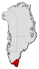 Map - Greenland, Kujalleq
