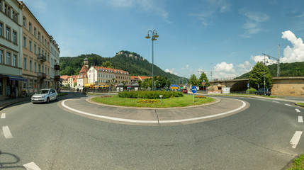 Obraz premium Konigstein, Koenigstein centre city, Saxony, Germany.
