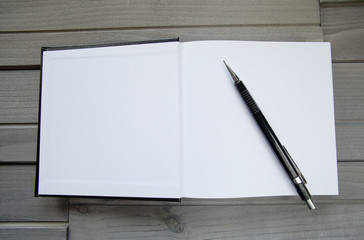 Blank Modern Book Template with pencil