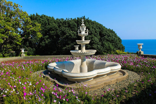 the fountain near the Alupka Palace Museum in Crimea
