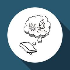 Science design. microscope icon. Isolated illustration , vector