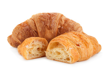 Croissant snack on white