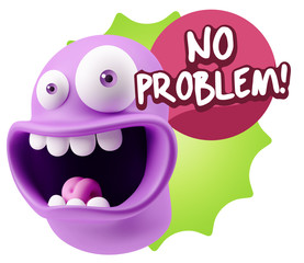 Obraz premium 3d Rendering Smile Character Emoticon Expression saying No Probl