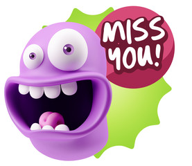 3d Illustration Laughing Character Emoji Expression saying Miss