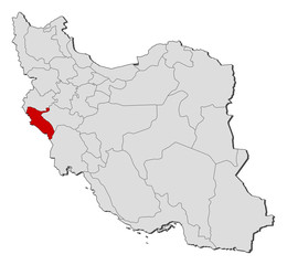 Map - Iran, Ilam