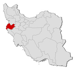Map - Iran, Kermanshah