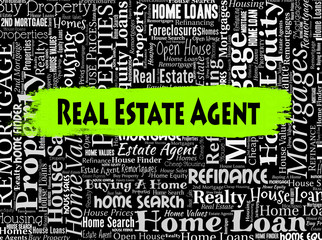 Real Estate Agent Represents Property Market And Buildings