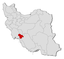 Map - Iran, Kohgiluyeh and Boyer-Ahmad