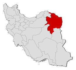 Map - Iran, Razavi Khorasan