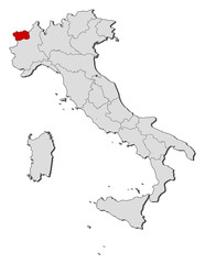 Map - Italy, Aosta Valley