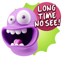 3d Illustration Laughing Character Emoji Expression saying Long