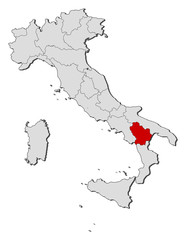 Map - Italy, Basilicata