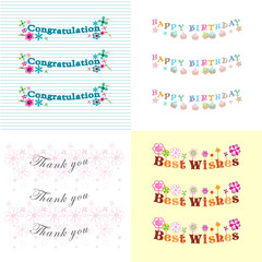 Wording design for favor tags such as Congratulation, Happy Birthday, Thank you and Best wish.
