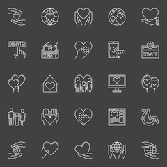 Charity and donation icons