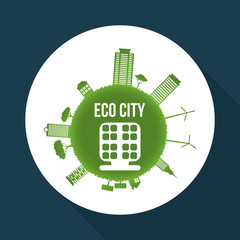 Eco design. Green icon. Isolated illustration , vector