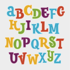 Cute colorful vector English alphabet
