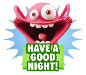 3d Illustration Laughing Character Emoji Expression saying Have