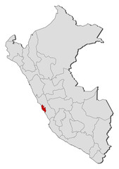 Fototapeta premium Map - Peru, Lima Region