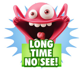 3d Illustration Laughing Character Emoji Expression saying Long