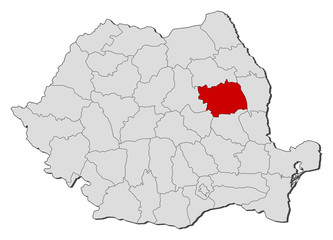 Map - Romania, Bacau