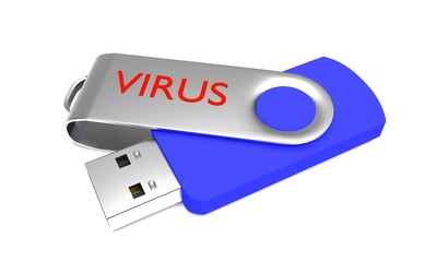 Virus flash disc USB 3D illustration