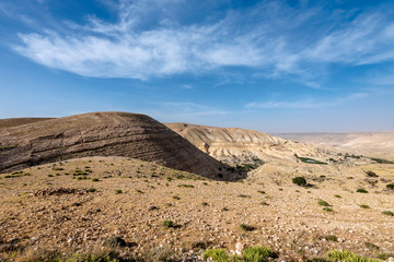  Mountain landscape in Jordan desert.