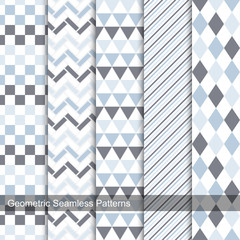 Collection of geometric seamless patterns.