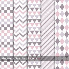 Collection of delicate seamless patterns.